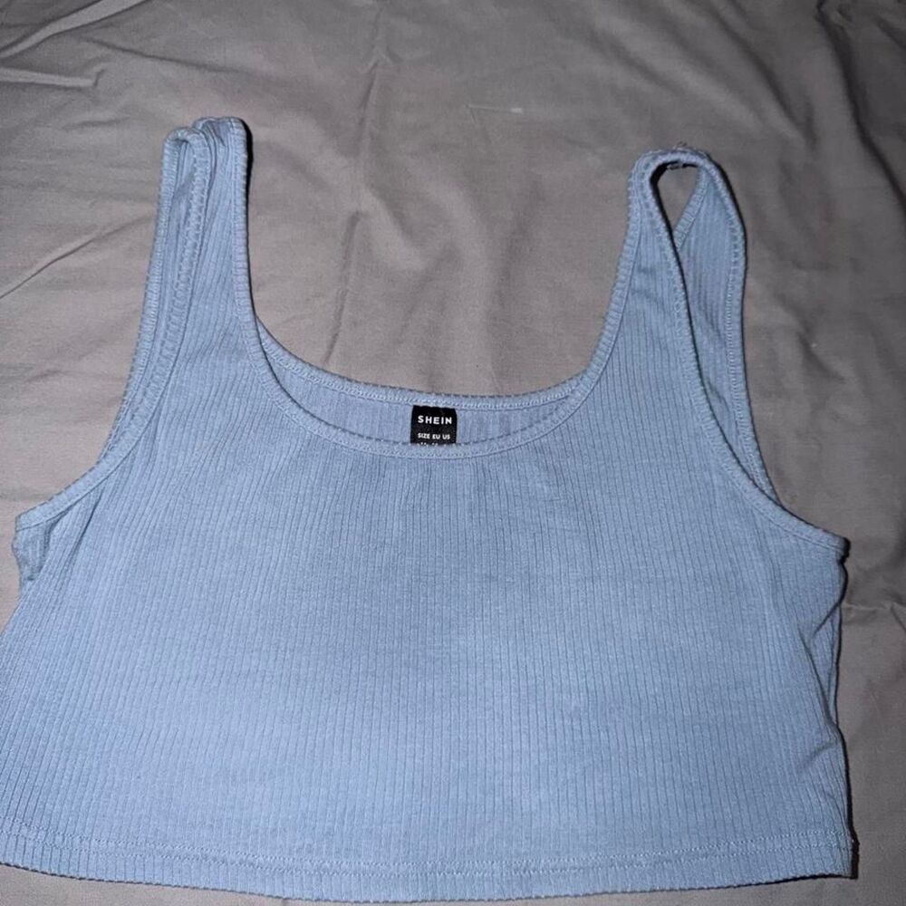 Shein Women's Blue Crop-top